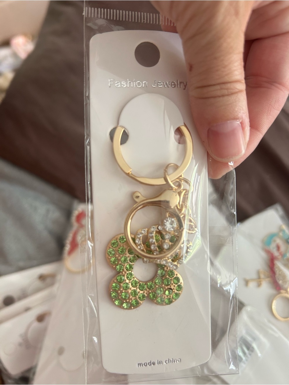 4/$50 green lucky clover keychain